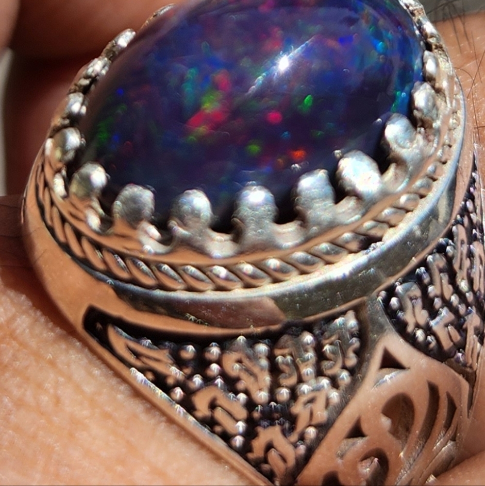Natural Opal Ring in Sterling Silver